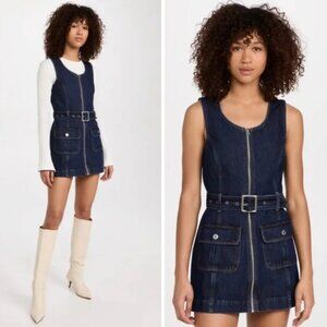 Redone 60s Belted Denim Mini Dress - S